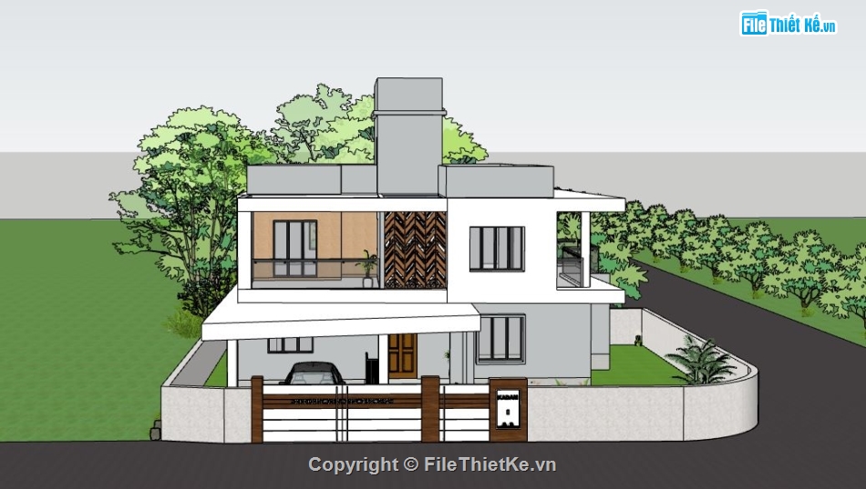 Biệt thự 2 tầng,model su biệt thự 2 tầng,file su biệt thự 2 tầng,sketchup biệt thự 2 tầng,biệt thự 2 tầng model su