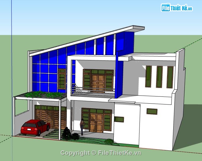 Biệt thự 2 tầng,model su biệt thự 2 tầng,file sketchup biệt thự 2 tầng,biệt thự 2 tầng sketchup