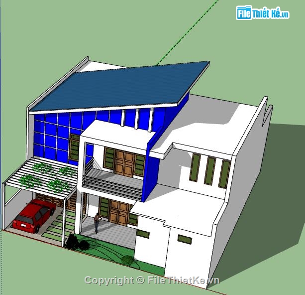 Biệt thự 2 tầng,model su biệt thự 2 tầng,file sketchup biệt thự 2 tầng,biệt thự 2 tầng sketchup