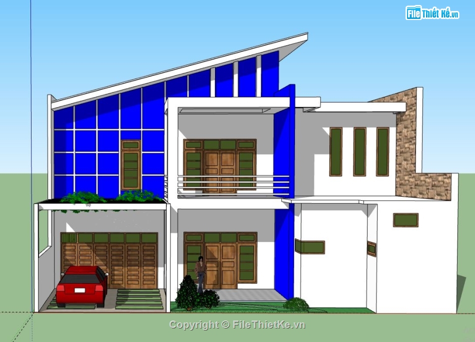 Biệt thự 2 tầng,model su biệt thự 2 tầng,file sketchup biệt thự 2 tầng,biệt thự 2 tầng sketchup