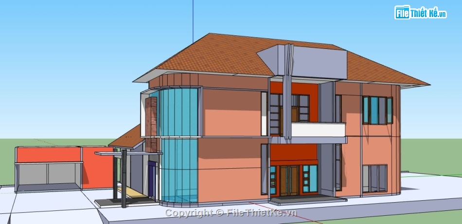 file su biệt thự,sketchup biệt thự,model su biệt thự