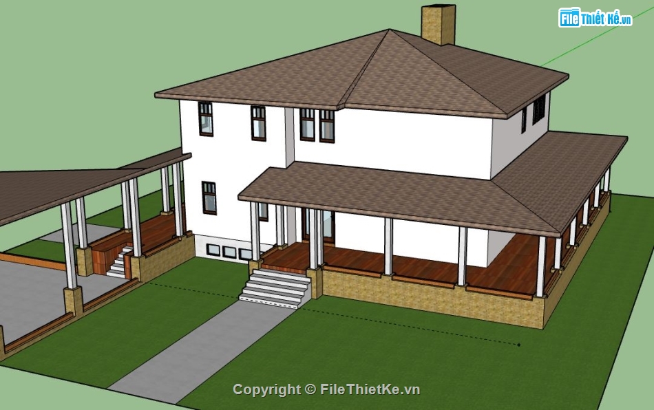 Biệt thự 2 tầng,model su biệt thự 2 tầng,mẫu biệt thự 2 tầng sketchup,biệt thự 2 tầng file su,sketchup biệt thự 2 tầng