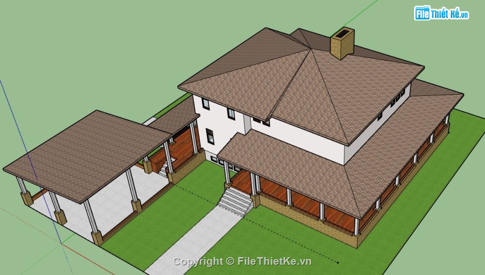 Biệt thự 2 tầng,model su biệt thự 2 tầng,mẫu biệt thự 2 tầng sketchup,biệt thự 2 tầng file su,sketchup biệt thự 2 tầng