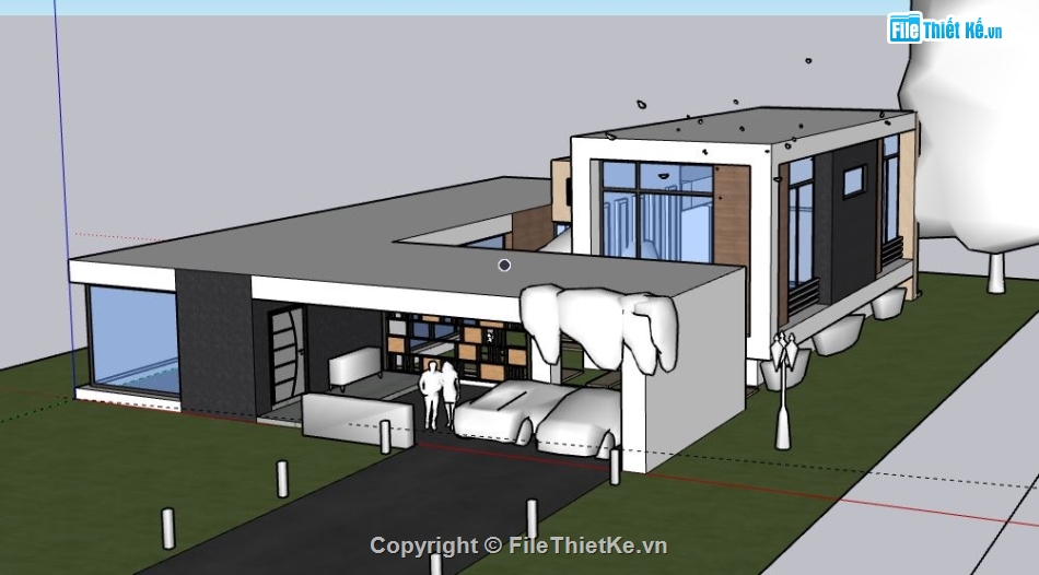 Biệt thự 2 tầng,model su biệt thự 2 tầng,biệt thự 2 tầng file su,file sketchup biệt thự 2 tầng,biệt thự 2 tầng model su