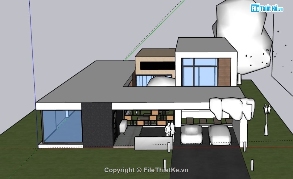 Biệt thự 2 tầng,model su biệt thự 2 tầng,biệt thự 2 tầng file su,file sketchup biệt thự 2 tầng,biệt thự 2 tầng model su