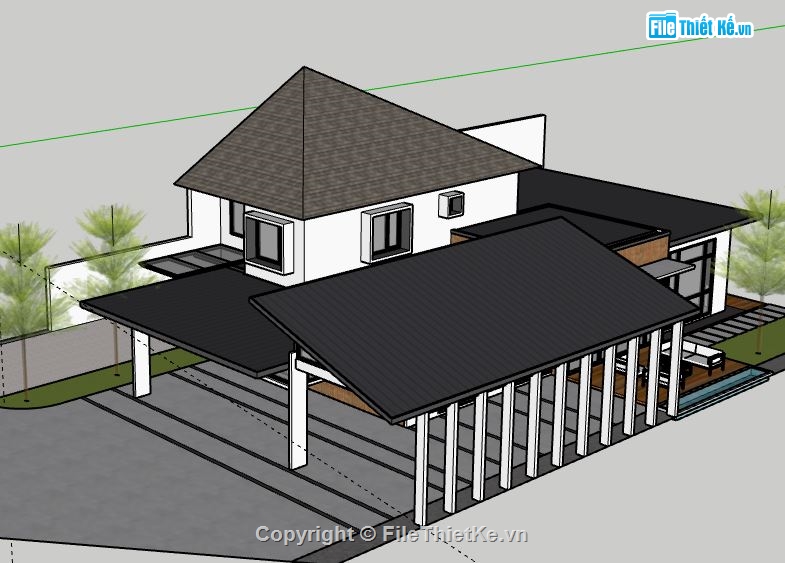 Biệt thự 2 tầng,model su biệt thự 2 tầng,file su biệt thự 2 tầng,sketchup biệt thự 2 tầng,file sketchup biệt thự 2 tầng