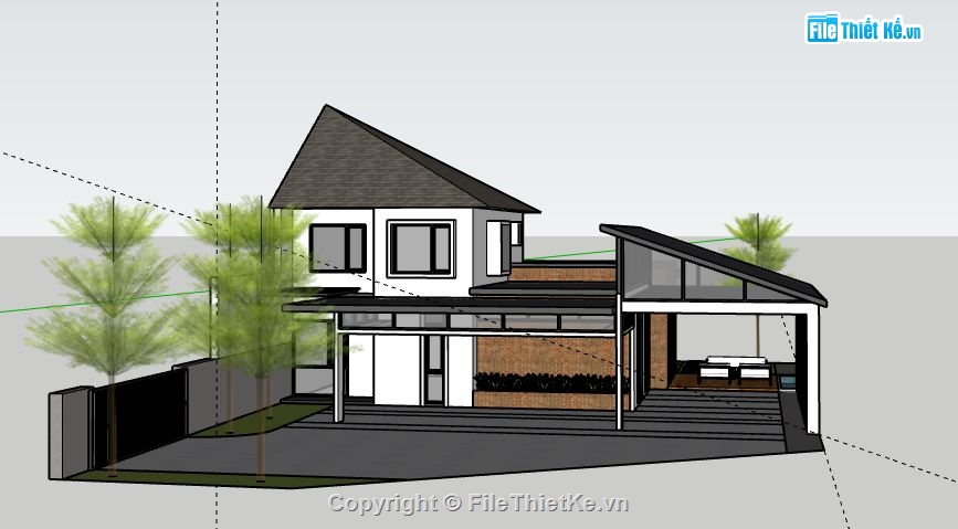 Biệt thự 2 tầng,model su biệt thự 2 tầng,file su biệt thự 2 tầng,sketchup biệt thự 2 tầng,file sketchup biệt thự 2 tầng