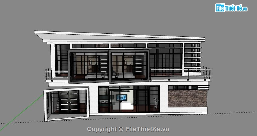 Biệt thự 2 tầng,model su biệt thự 2 tầng,file su biệt thự 2 tầng,biệt thự 2 tầng sketchup