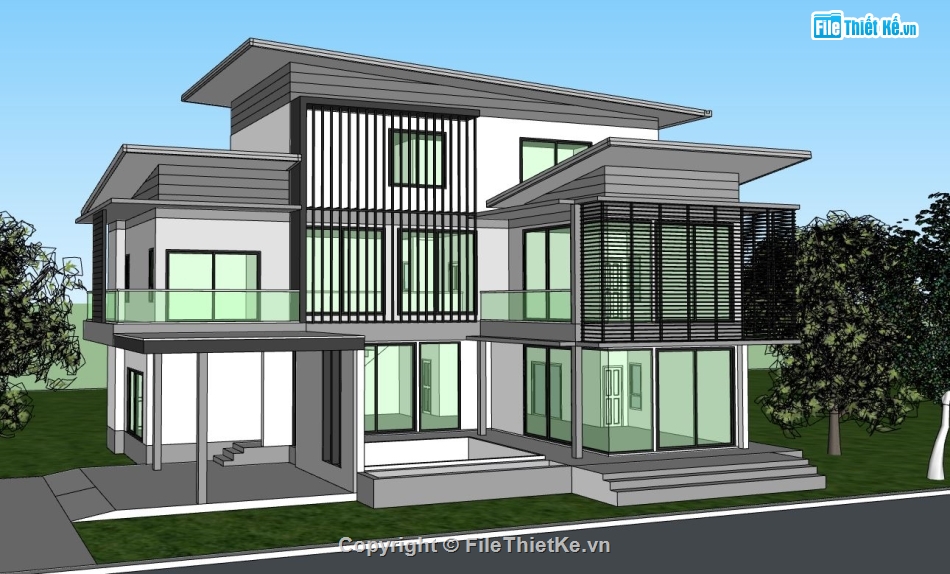 Biệt thự 2 tầng,model su biệt thự 2 tầng,biệt thự 2 tầng file sketchup,sketchup biệt thự 2 tầng,biệt thự 2 tầng file su