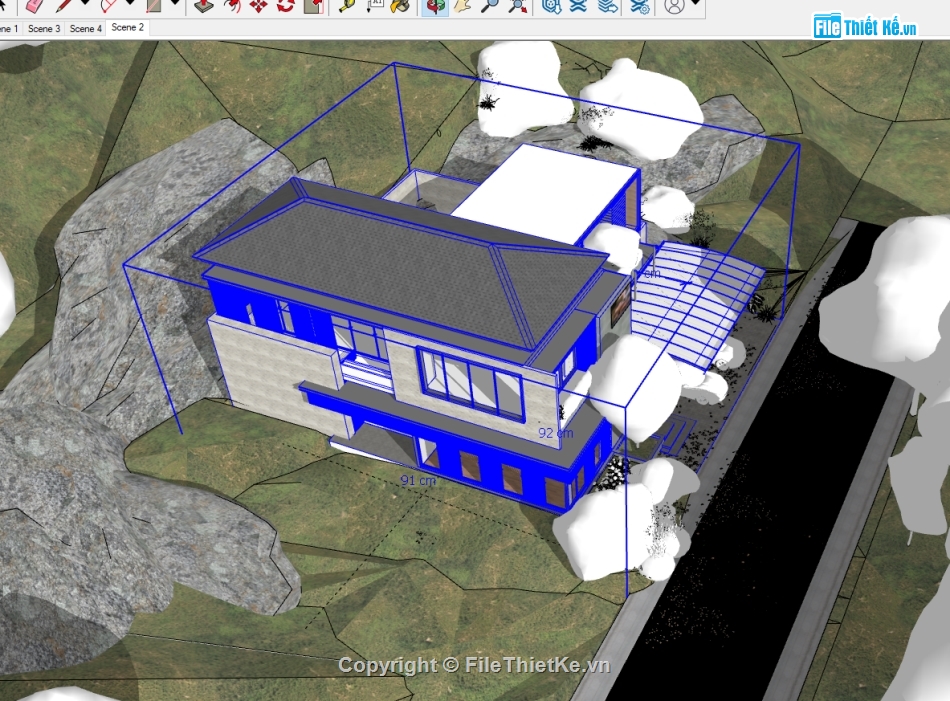 file sketchup biệt thự 2 tầng,sketchup biệt thự 2 tầng,model sketchup biệt thự 2 tầng