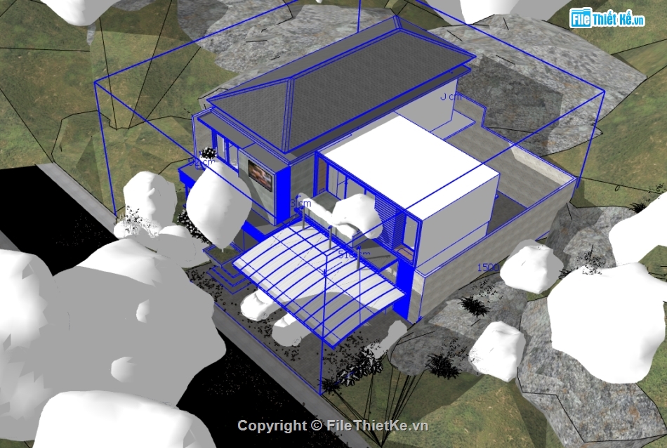 file sketchup biệt thự 2 tầng,sketchup biệt thự 2 tầng,model sketchup biệt thự 2 tầng