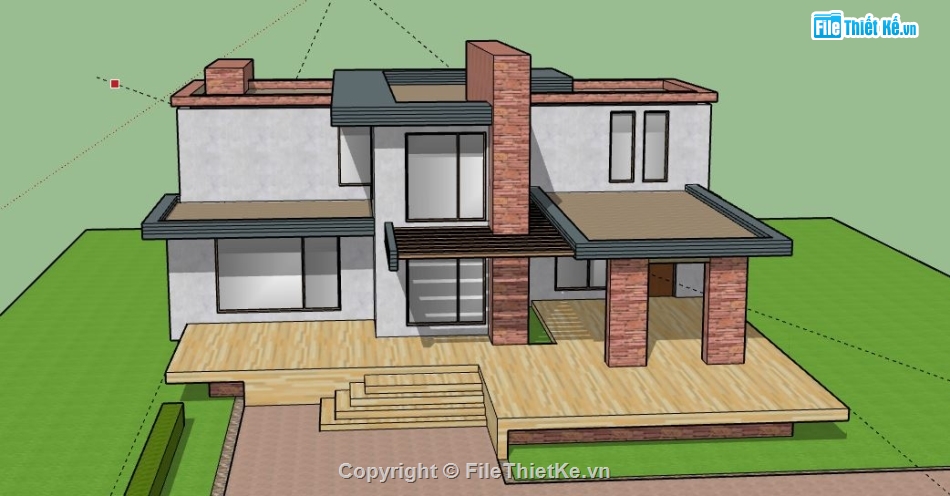 Biệt thự 2 tầng,model su biệt thự 2 tầng,file sketchup biệt thự 2 tầng,biệt thự 2 tầng model su