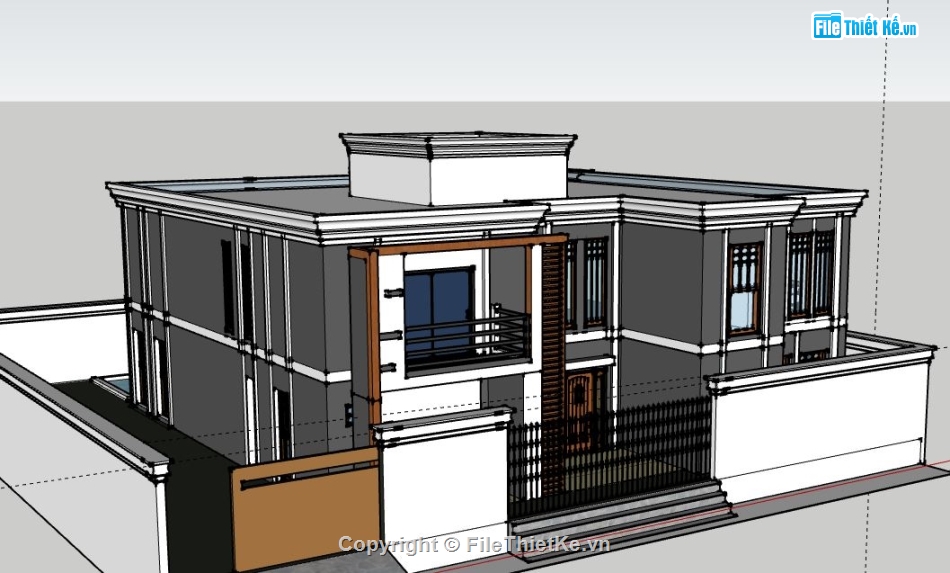 Biệt thự 2 tầng,model su biệt thự 2 tầng,biệt thự 2 tầng file sketchup