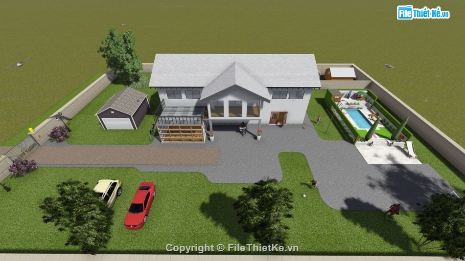 Biệt thự 2 tầng,model su biệt thự 2 tầng,biệt thự 2 tầng file sketchup,sketchup biệt thự 2 tầng,biệt thự 2 tầng model su