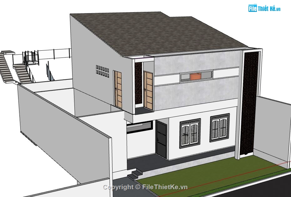 Biệt thự 2 tầng,model su biệt thự 2 tầng,file su biệt thự 2 tầng,biệt thự 2 tầng model su,file sketchup biệt thự 2 tầng