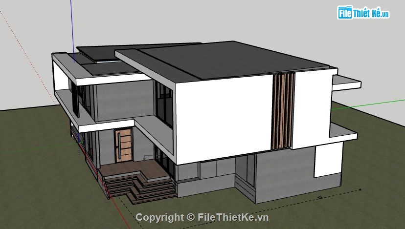 Biệt thự  2 tầng,file su Biệt thự 2 tầng,model su biệt thự 2 tầng,biệt thự 2 tầng file su