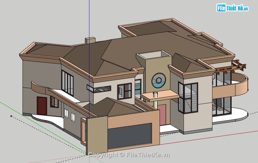 Biệt thự 2 tầng,model su biệt thự 2 tầng,file su biệt thự 2 tầng,biệt thự 2 tầng sketchup