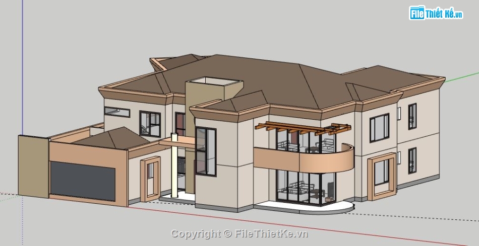 Biệt thự 2 tầng,model su biệt thự 2 tầng,file su biệt thự 2 tầng,biệt thự 2 tầng sketchup