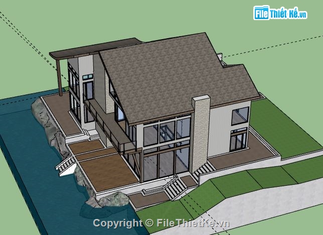 Biệt thự 2 tầng,model su biệt thự 2 tầng,biệt thự 2 tầng file su