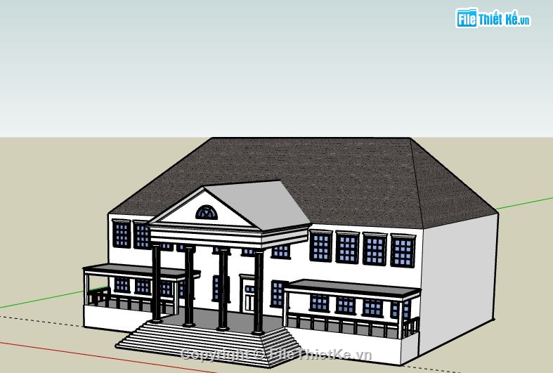 Biệt thự 2 tầng,model su biệt thự 2 tầng,biệt thự 2 tầng sketchup