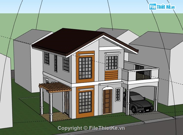 Biệt thự 2 tầng,model su biệt thự 2 tầng,file su biệt thự 2 tầng