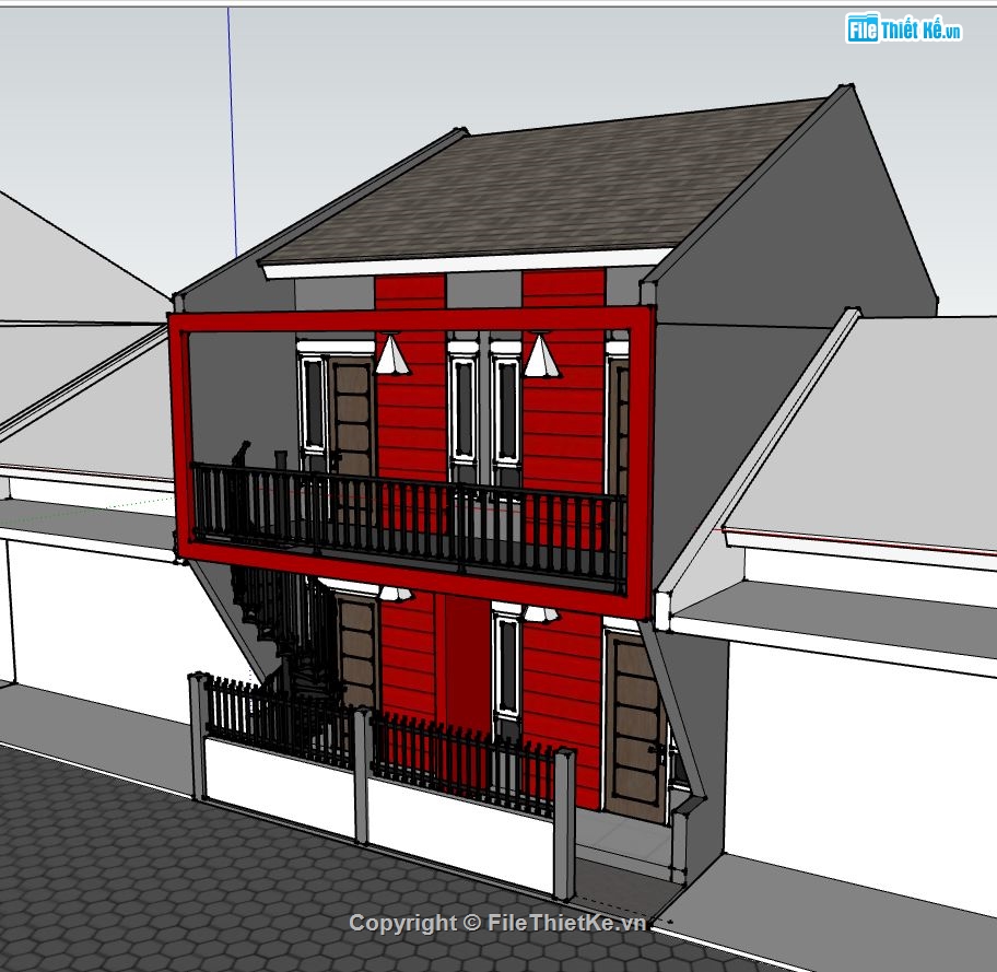 Biệt thự 2 tầng,model su biệt thự 2 tầng,biệt thự 2 tầng file su,sketchup biệt thự 2 tầng,biệt thự 2 tầng