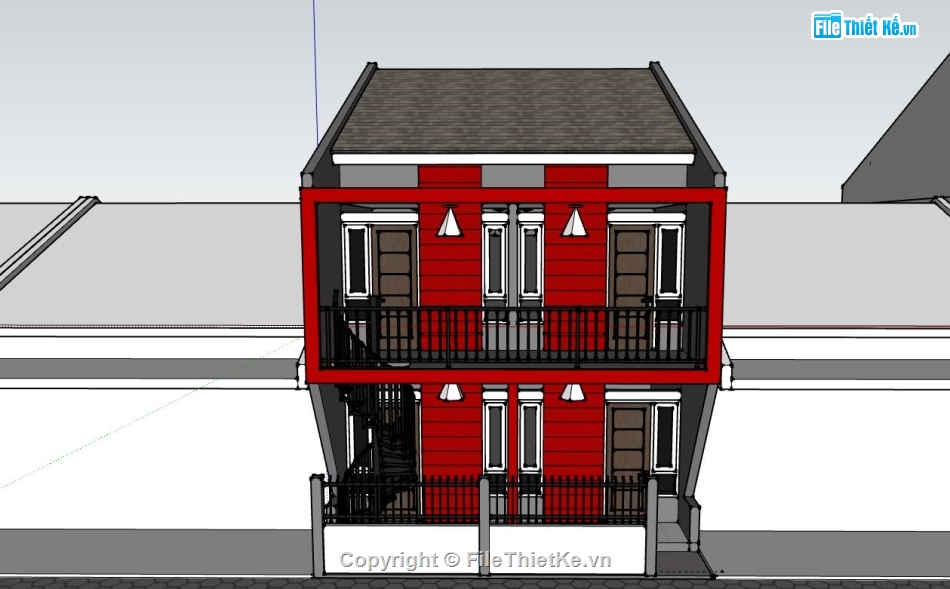 Biệt thự 2 tầng,model su biệt thự 2 tầng,biệt thự 2 tầng file su,sketchup biệt thự 2 tầng,biệt thự 2 tầng