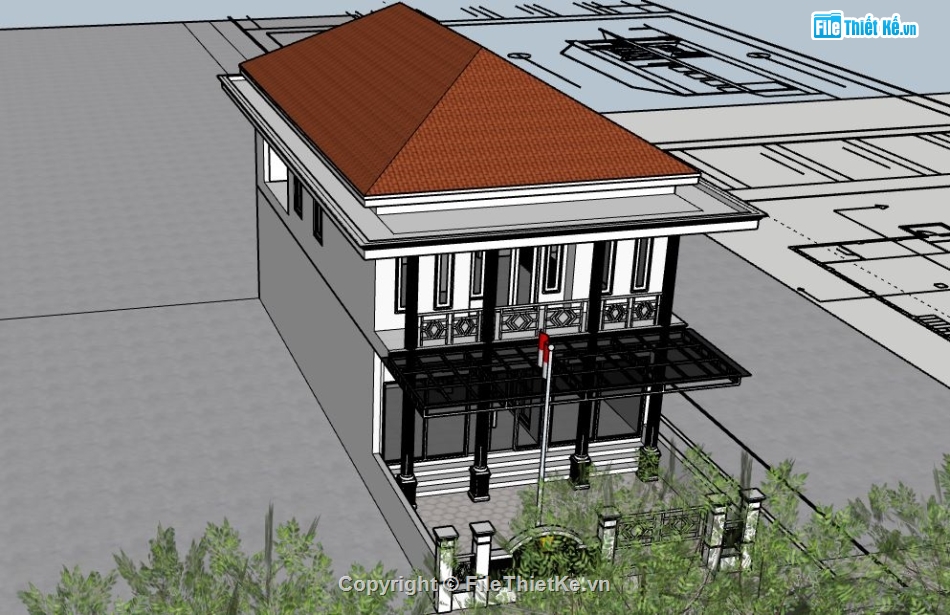 Biệt thự 2 tầng,model su biệt thự 2 tầng,file su biệt thự 2 tầng,file sketchup biệt thự 2 tầng,biệt thự 2 tầng model su