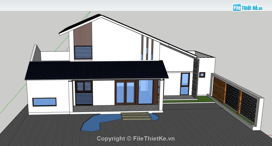 Biệt thự  2 tầng,file sketchup biệt thự 2 tầng,biệt thự 2 tầng file su,model su biệt thự 2 tầng,biệt thự 2 tầng file sketchup