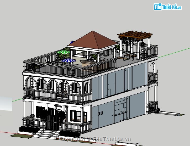 Biệt thự 2 tầng,model su biệt thự 2 tầng,biệt thự 2 tầng file su,file sketchup biệt thự 2 tầng,sketchup biệt thự 2 tầng