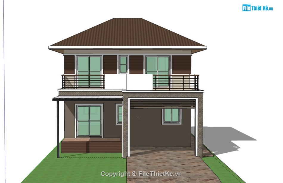 Biệt thự 2 tầng,model su biệt thự 2 tầng,biệt thự 2 tầng file su,sketchup biệt thự 2 tầng,biệt thự 2 tầng model su