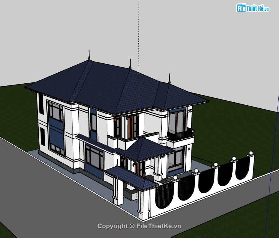 Biệt thự 2 tầng,model su biệt thự 2 tầng,file su biệt thự 2 tầng