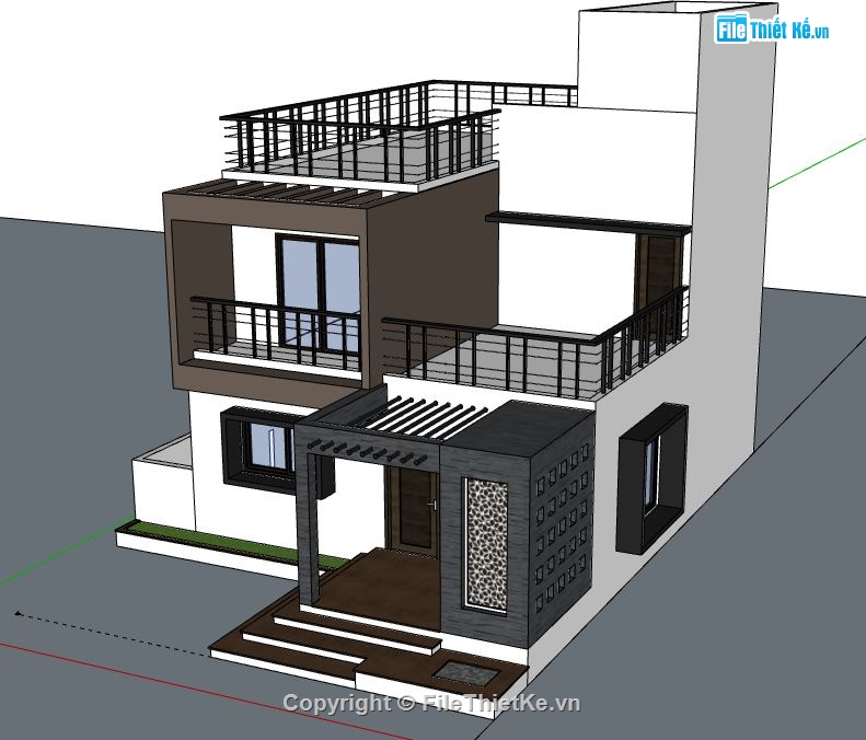 Biệt thự 2 tầng,model su biệt thự 2 tầng,biệt thự 2 tầng file su,sketchup biệt thự 2 tầng,biệt thự 2 tầng sketchup