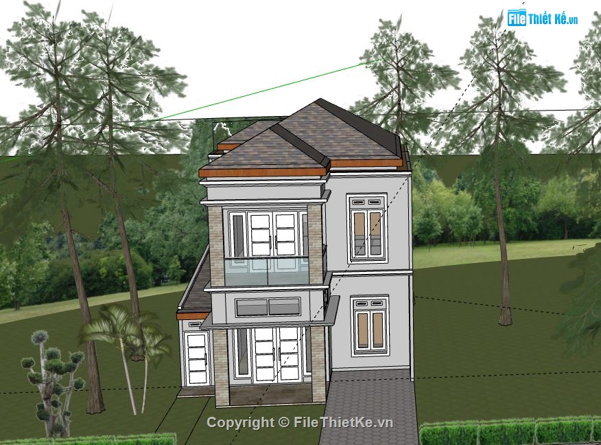 Biệt thự 2 tầng,model su biệt thự 2 tầng,biệt thự 2 tầng file su