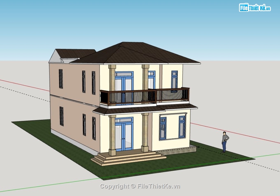 Biệt thự 2 tầng,model su biệt thự 2 tầng,file su biệt thự 2 tầng