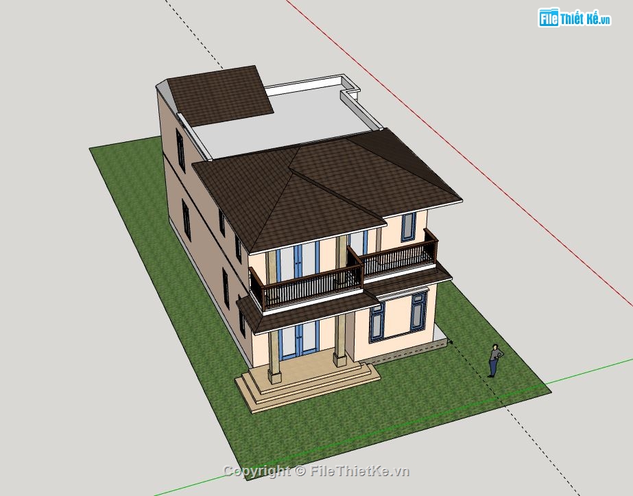 Biệt thự 2 tầng,model su biệt thự 2 tầng,file su biệt thự 2 tầng