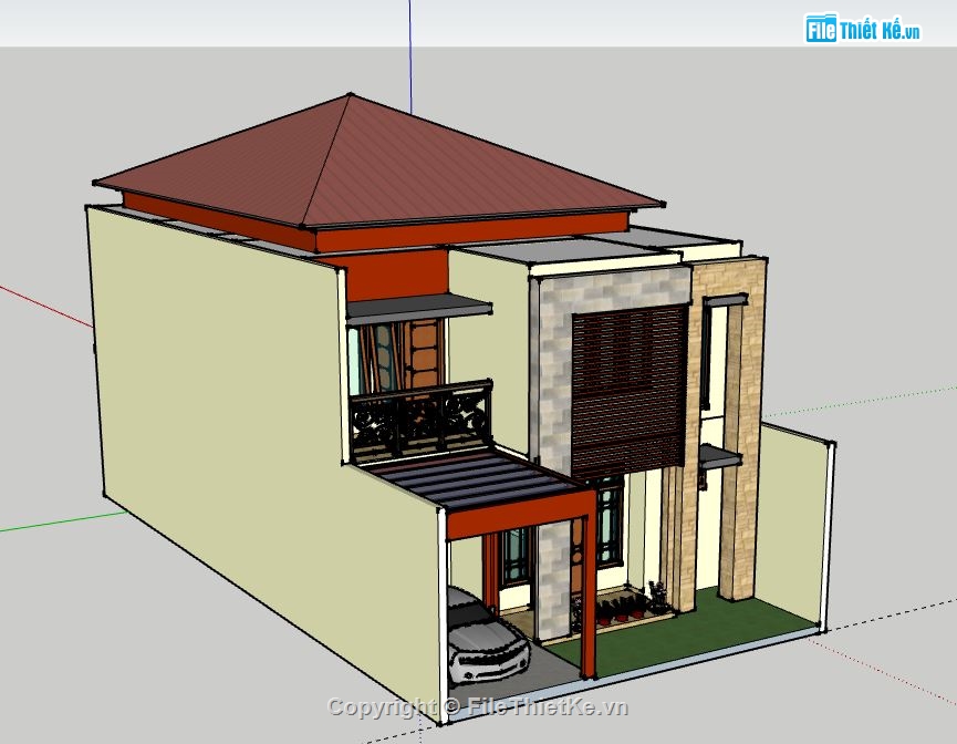 Biệt thự 2 tầng,model su biệt thự 2 tầng,file su biệt thự 2 tầng,sketchup biệt thự 2 tầng,biệt thự 2 tầng model su