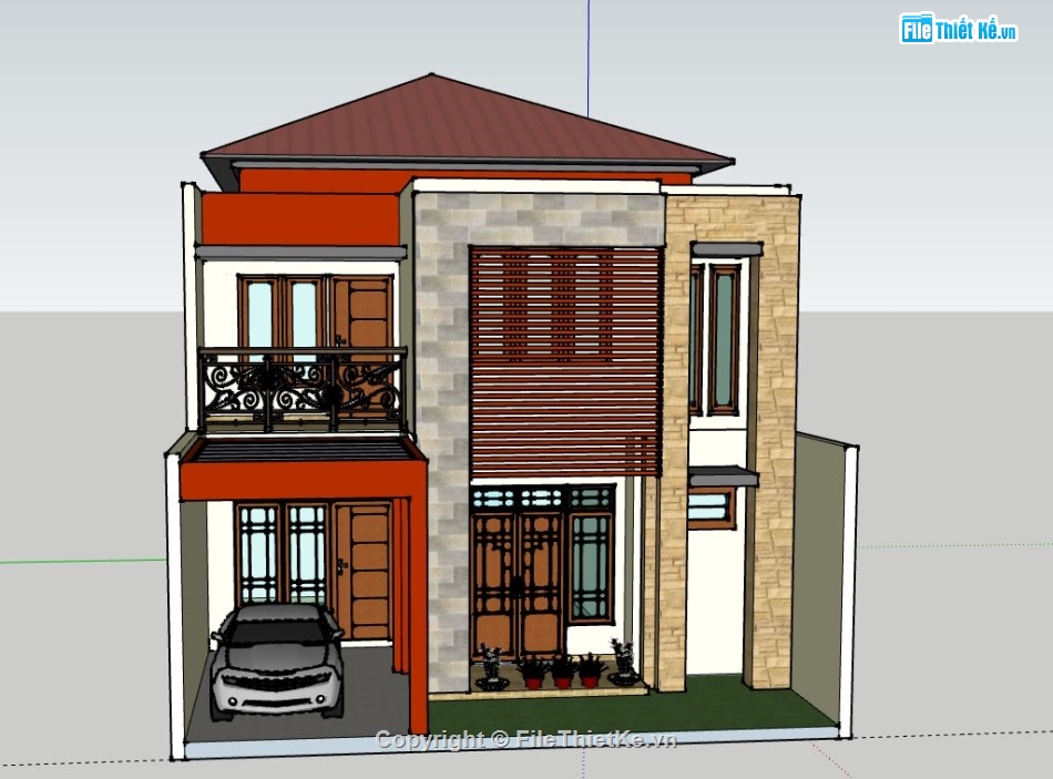 Biệt thự 2 tầng,model su biệt thự 2 tầng,file su biệt thự 2 tầng,sketchup biệt thự 2 tầng,biệt thự 2 tầng model su