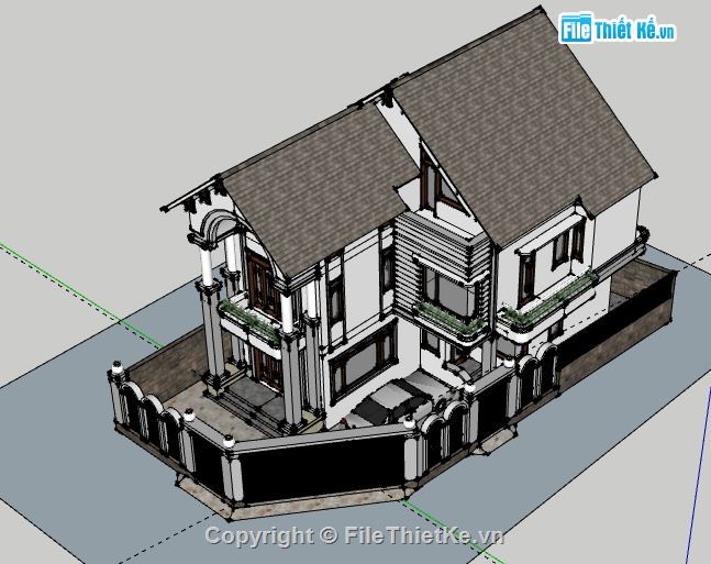 Biệt thự 2 tầng,model su biệt thự 2 tầng,file su biệt thự 2 tầng