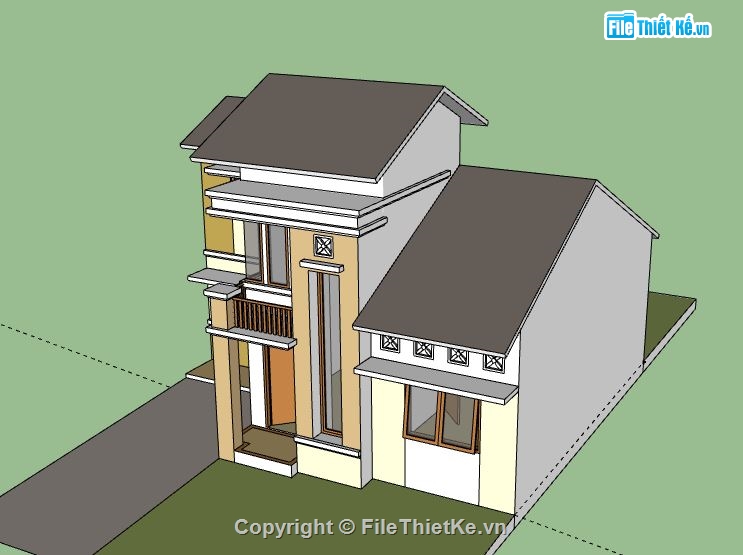 Biệt thự 2 tầng,model su biệt thự 2 tầng,file sketchup biệt thự 2 tầng,biệt thự 2 tầng sketchup