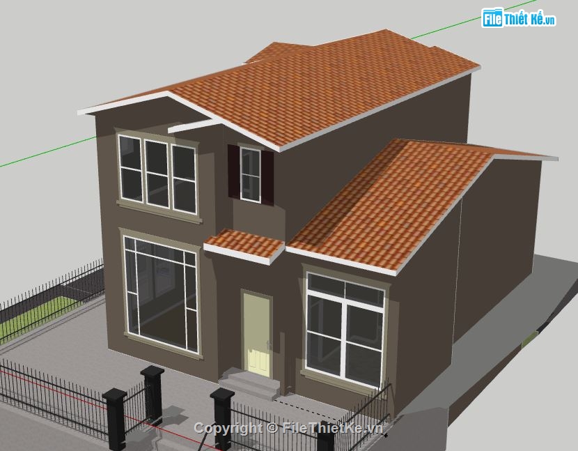 Biệt thự 2 tầng,model su biệt thự 2 tầng,biệt thự 2 tầng sketchup,file sketchup biệt thự 2 tầng,biệt thự 2 tầng model su