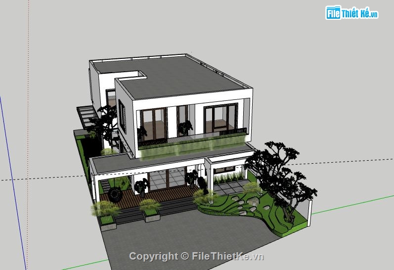 Biệt thự 2 tầng,model su biệt thự 2 tầng,biệt thự 2 tầng file su