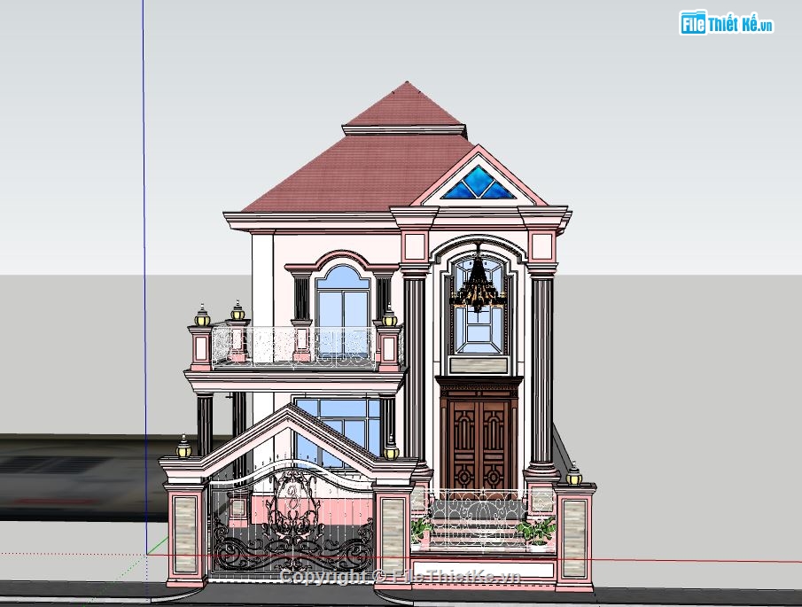 Biệt thự 2 tầng,model su biệt thự 2 tầng,biệt thự 2 tầng sketchup,file sketchup biệt thự 2 tầng,biệt thự 2 tầng model su