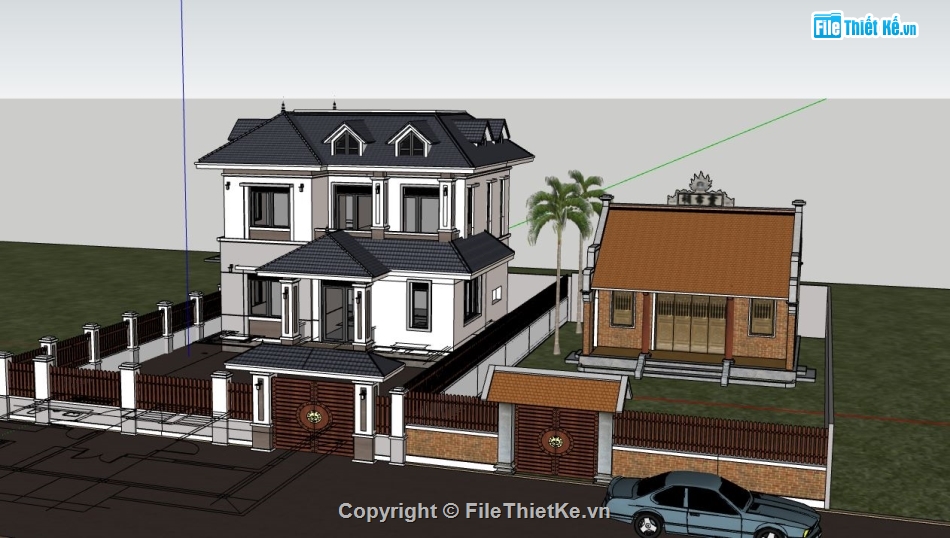 file su biệt thự,model su biệt thự,sketchup biệt thự