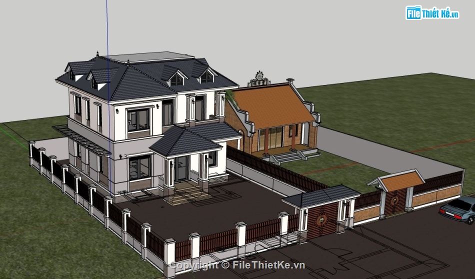 file su biệt thự,model su biệt thự,sketchup biệt thự