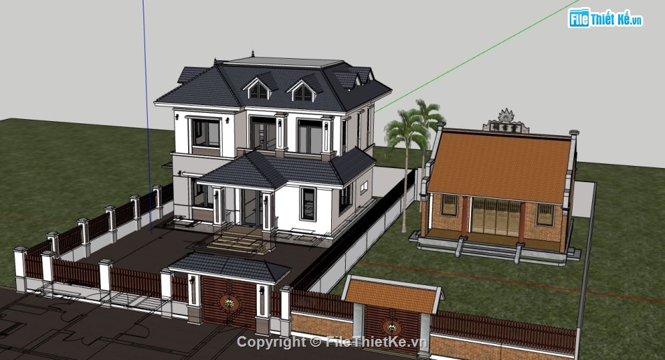 file su biệt thự,model su biệt thự,sketchup biệt thự