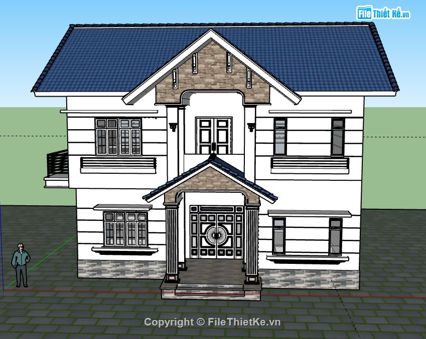 file su biệt thự,sketchup biệt thự,model su biệt thự