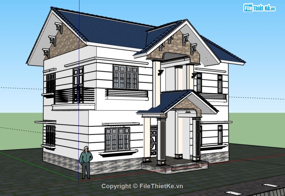 file su biệt thự,sketchup biệt thự,model su biệt thự