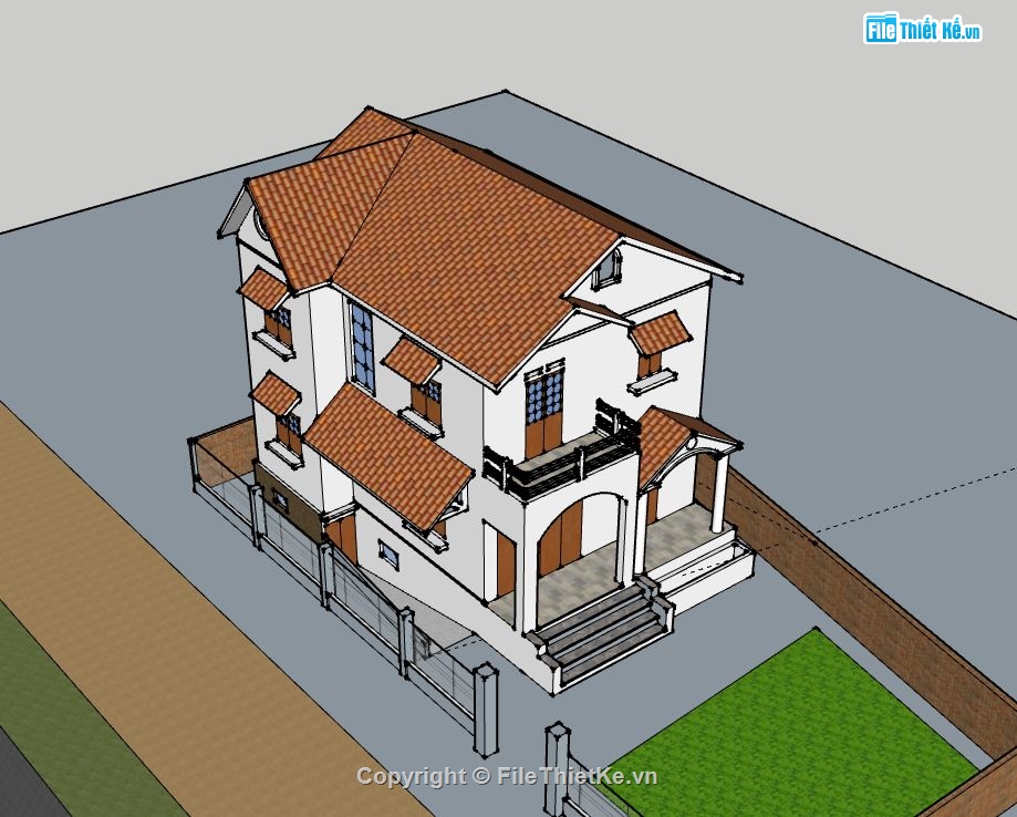 Biệt thự 2 tầng,Model su biệt thự 2 tầng,biệt thự 2 tầng model su