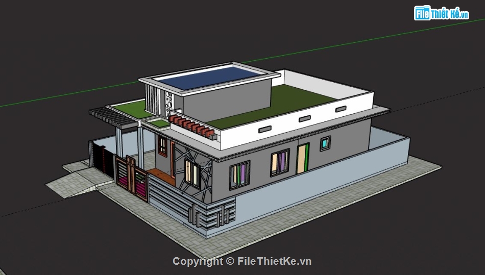 Biệt thự 2 tầng,model su biệt thự 2 tầng,file su biệt thự 2 tầng